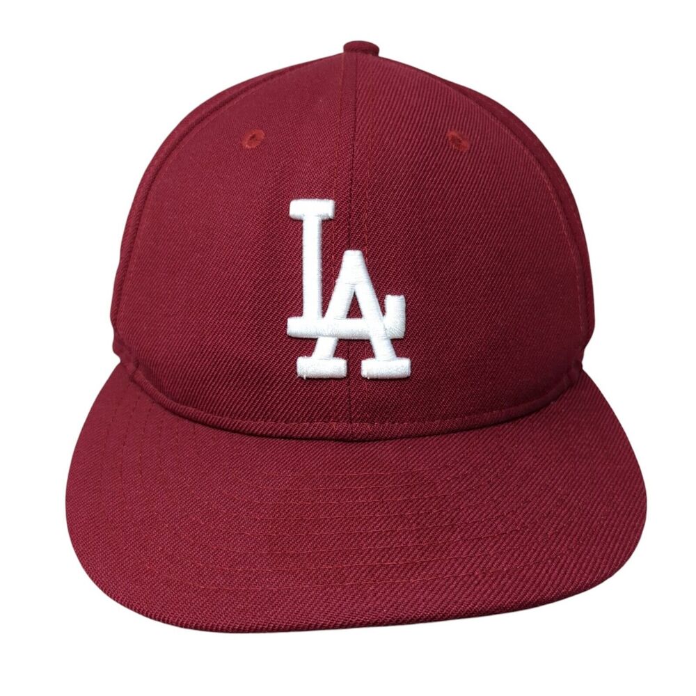 New Era 9Fifty LA Los Angeles Dodgers Snapback Hat Red OSFA MLB Embroidered Logo